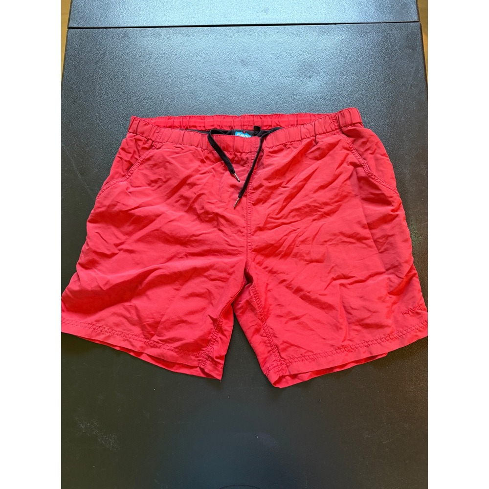 Kavu Big Eddy Shorts Mens XL Red Nylon Mesh Lined Hiking Water Shorts Drawstring
